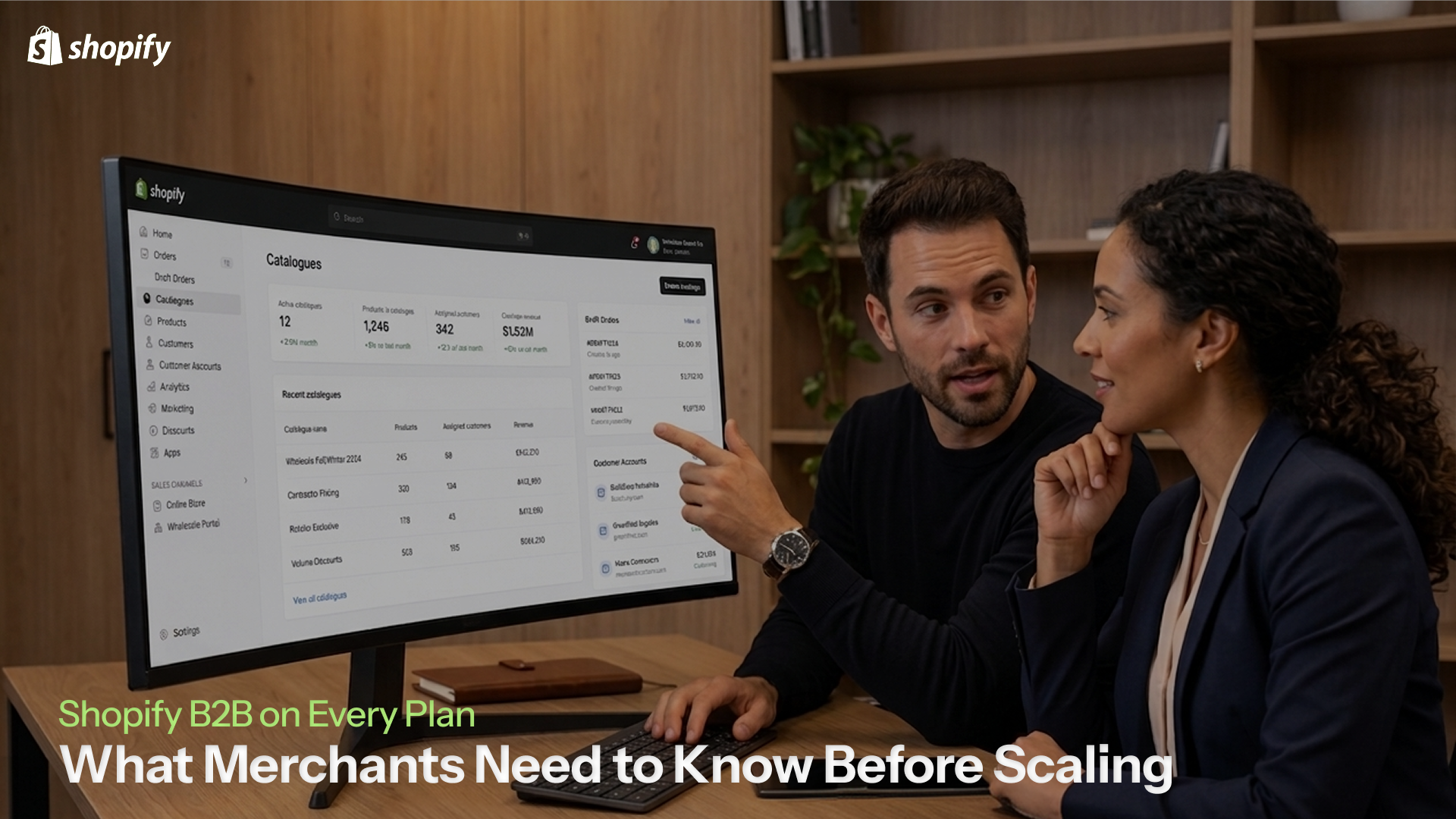 Shopify B2B wholesale features available across Basic Advanced and Plus plans in 2026