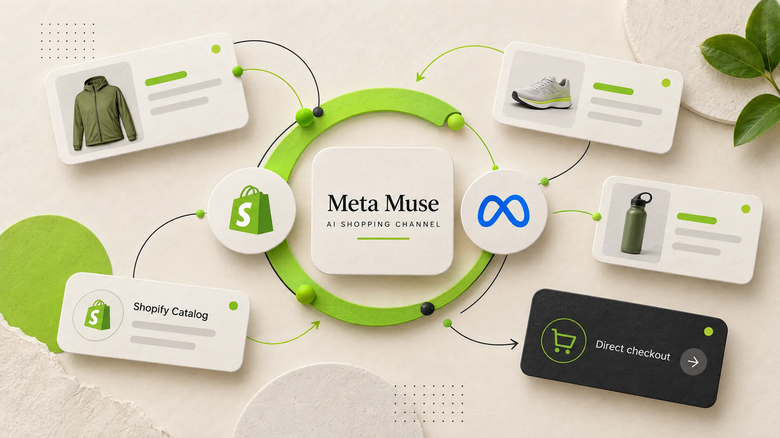 Shopify Meta channel listed in the Shopify Agentic Storefronts admin screen